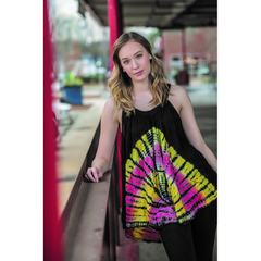 Black Tie Dye Sleeveless Batik Tunic