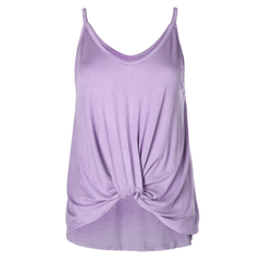 Christine -  Women's Front Knot Spaghetti Strap Backless Soft Premium Tank Top