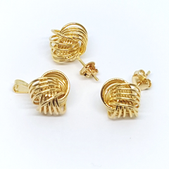 1-6003-h2 Gold Filled Wire Ball Earring and Pendant Set. 12mm