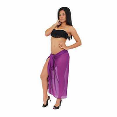 ULTRALIGHT Chiffon Solid Sarong -Cover-up - Wrap - Pareo: Long Length WHITE