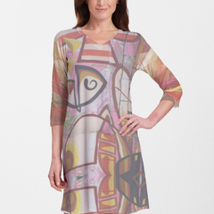 Barcelona (24010) ~ V-neck Swing Dress