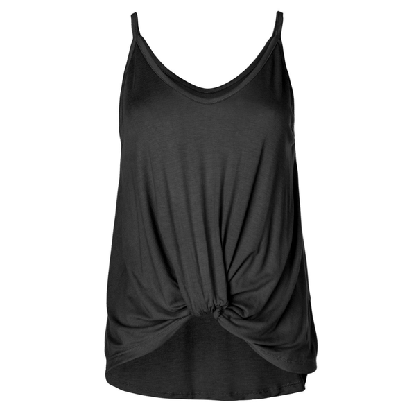 Christine -  Women's Front Knot Spaghetti Strap Backless Soft Premium Tank Top