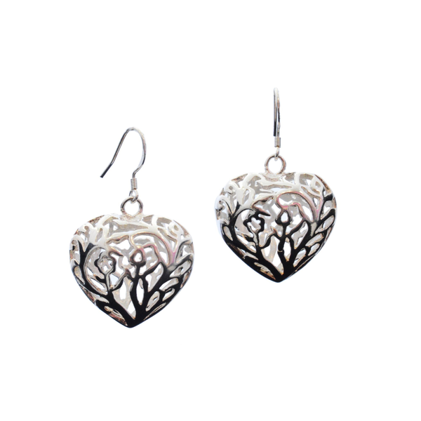 Adore Sterling Silver Heart Earrings