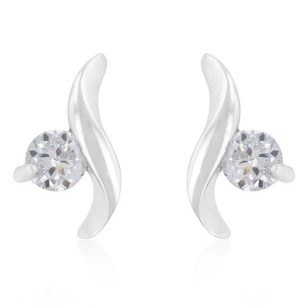 Twisting Solitaire Cubic Zirconia Earrings