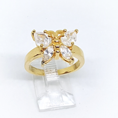 1-3101-h2 Gold Overlay CZ Butterfly Ring. (3 colors available)