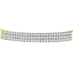 14k Yellow Gold 2ct TDW Round Cut Diamond Fashion Bangle (H-I,I1-I2)