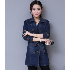 Womens Double Breasted Denim Jacket