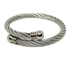 (4-5062-h6) Stainless Steel Cable Wire Bangle.