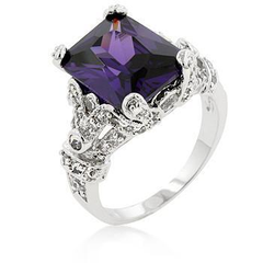 Amethyst Purple Princess Ring