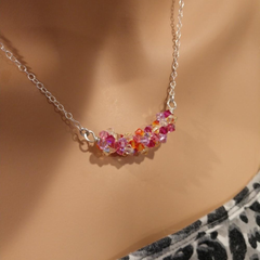 Beaded Multi Color Spring Blossom Crystal Necklace