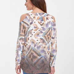 Desert Ikat Beige (17105) ~ Cold Shoulder Tunic