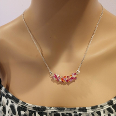 Beaded Multi Color Spring Blossom Crystal Necklace