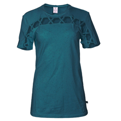 Avalon- Women's Boyfriend-Fit Short Sleeve Crew Neck Square Hole Premium Tee Shirt