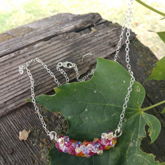 Beaded Multi Color Spring Blossom Crystal Necklace