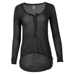 Adams- Women's Crew Neck Soft Premium Long Sleeve tee with Buttons
