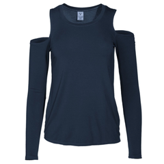 Beverly- Women's Cold Shoulder Crew Neck Stylish Premium Long Sleeve