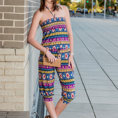 Bold Geometric Halter Jumpsuit