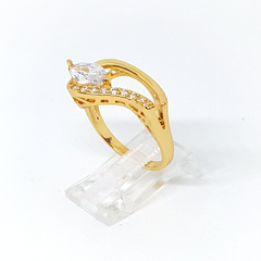 1-3107-h22 Gold Overlay CZ Ring.