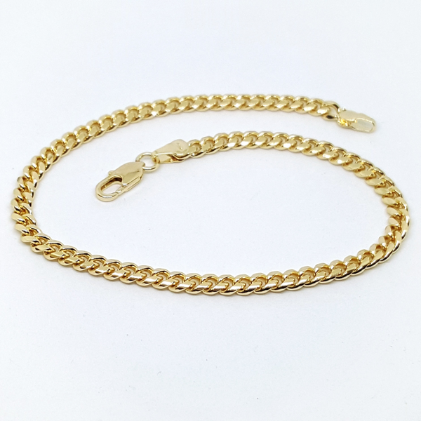 1-0028-h1 Gold Plated Cuban Link anklet. 10"