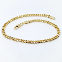 1-0028-h1 Gold Plated Cuban Link anklet. 10"