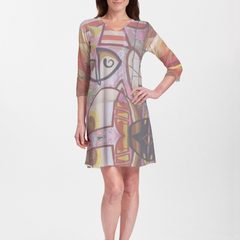 Barcelona (24010) ~ V-neck Swing Dress