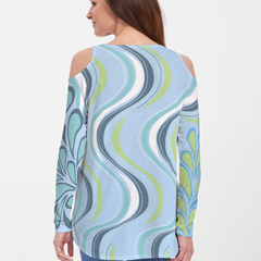 Flume Aqua (14149) ~ Cold Shoulder Tunic