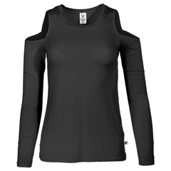Beverly- Women's Cold Shoulder Crew Neck Stylish Premium Long Sleeve