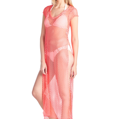 Shore Trendz Women's Crochet Open Side Swimwear Cover-up Beach Dress Made in USA