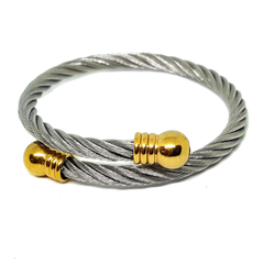 (4-5062-h6) Stainless Steel Cable Wire Bangle.