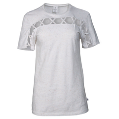 Avalon- Women's Short Sleeve Crew Neck Square Hole Premium Tee Shirt