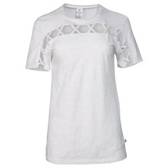 Avalon- Women's Short Sleeve Crew Neck Square Hole Premium Tee Shirt
