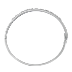 14K White Gold 1.15ct. TDW Round And Baguette-cut Diamond Bangle (H-I,SI2-I1)