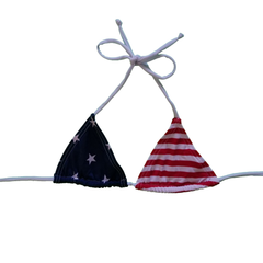 Shore Trendz Kids USA Flag Bikini Triangle Top and Tie Side Made in USA..