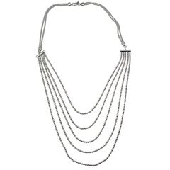 Beaded Sterling Silver Bib Necklace