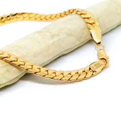 1-0031-h1 Gold Plated Cuban link Anklet. 10-3/4"