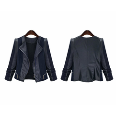 Womens Motorcycle Faux Leather Jacket
