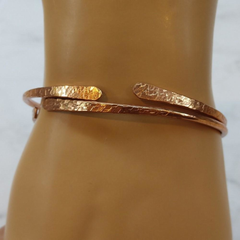 Hammer Textured Bare Copper Bangle