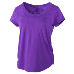 Ashley Women's Slub Crew Neck Short Sleeve Soft Premium T-Shirt