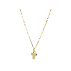 18k Gold Mini Cross Necklace