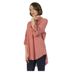Women's Woven Cotton Gauze Tunic Top Made in USA (Small to 3X Plus Size)