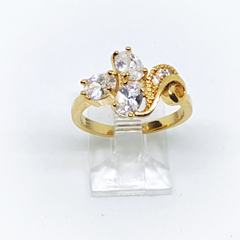 1-3105-h22 Gold Overlay CZ Ring. (2 colors available)