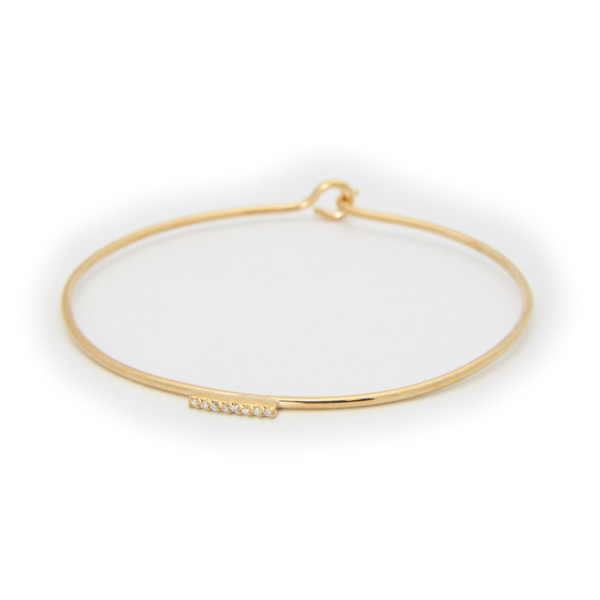 Thin CZ Flash Golden Bar Bangle