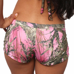 Women's Pink True Timber Hot Shorts Only Bikini Swimwear