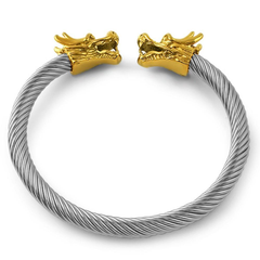 Dragons Wire 2 Tone Bangle Bracelet Stainless Steel