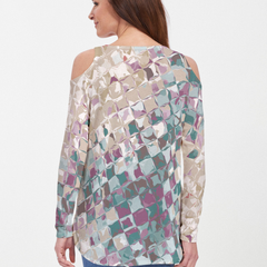 Crackle Mint (2870) ~ Cold Shoulder Tunic