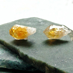Raw Citrine Stud Earrings